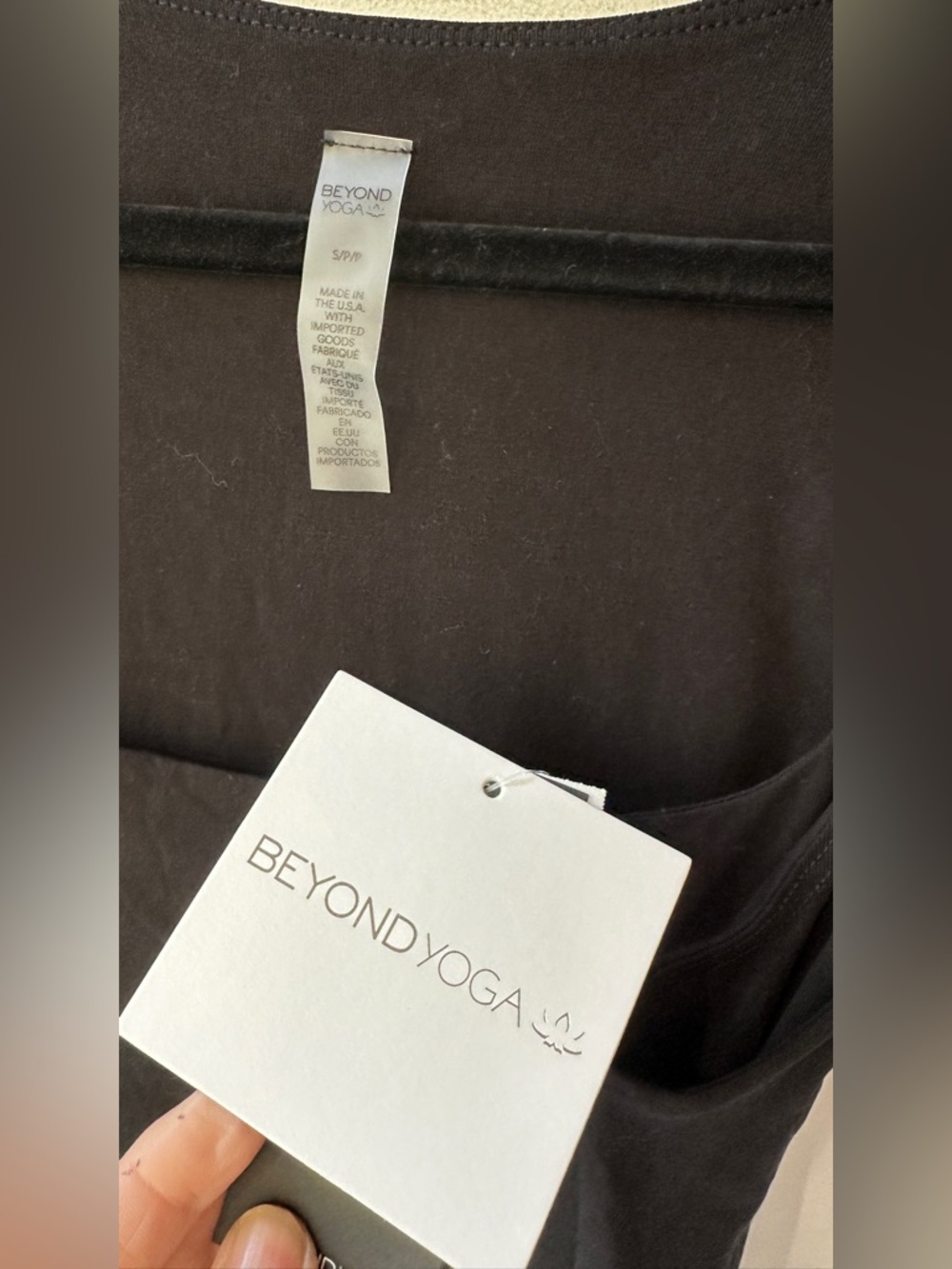 1510. Beyond Yoga Black Jersey Midi Dress S P2P 13” - Picture 3 of 6